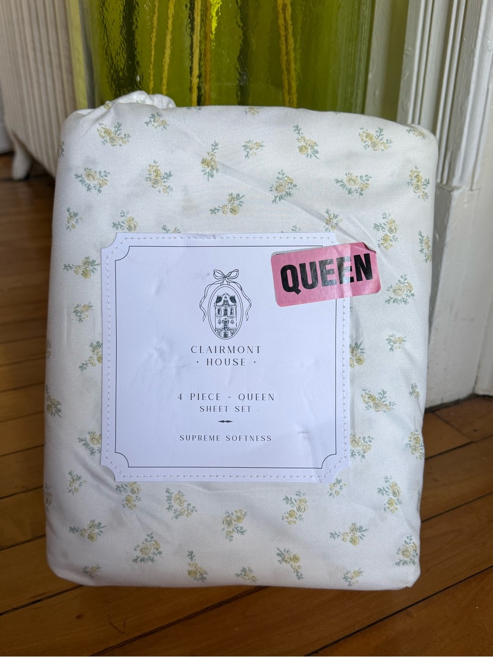 Clairmont House 4 pcs Queen Sheet Set 100% Cotton Floral Print